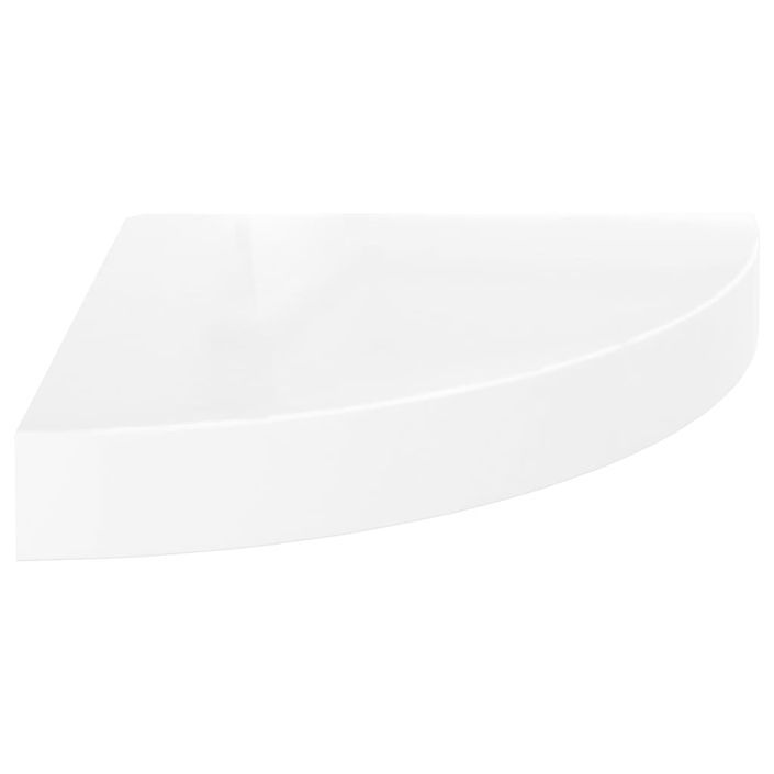 Étagères d'angle flottantes 4pcs Blanc brillant 25x25x3,8cm MDF - Photo n°4