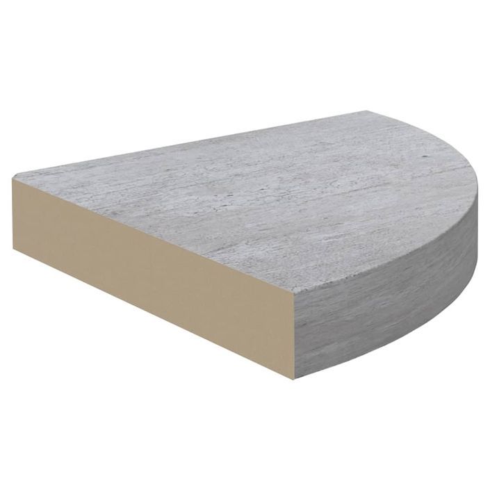 Étagères d'angle murales 4 pcs Gris béton 25x25x3,8 cm MDF - Photo n°5