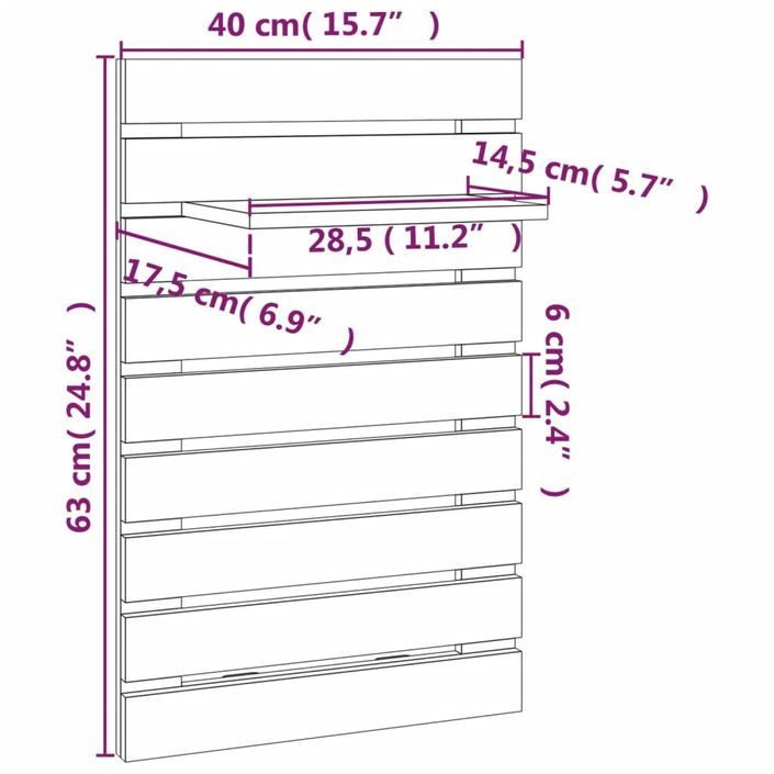 Étagères de chevet murales 2 pcs Blanc Bois de pin massif - Photo n°10