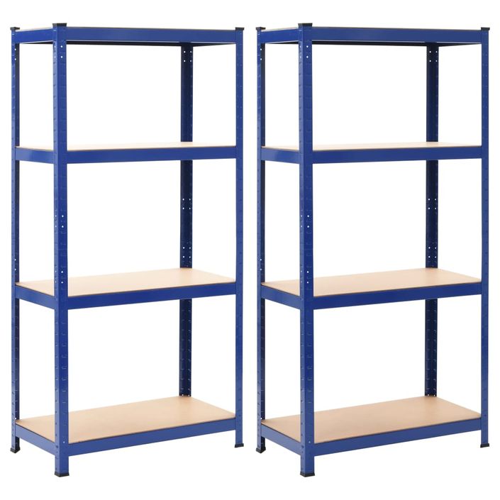 Étagères de rangement 2 pcs Bleu 80x40x160 cm Acier et MDF - Photo n°1