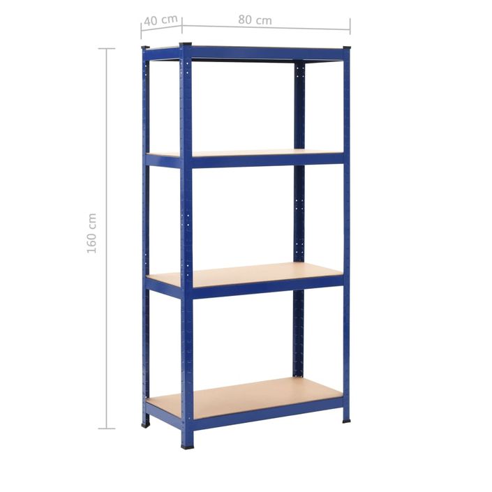 Étagères de rangement 2 pcs Bleu 80x40x160 cm Acier et MDF - Photo n°10