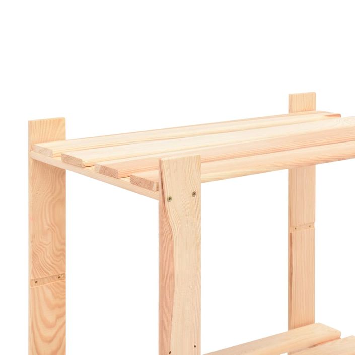 Étagères de rangement à 3 niveaux 2 pcs 80x38x90 cm Pin 150 kg - Photo n°6