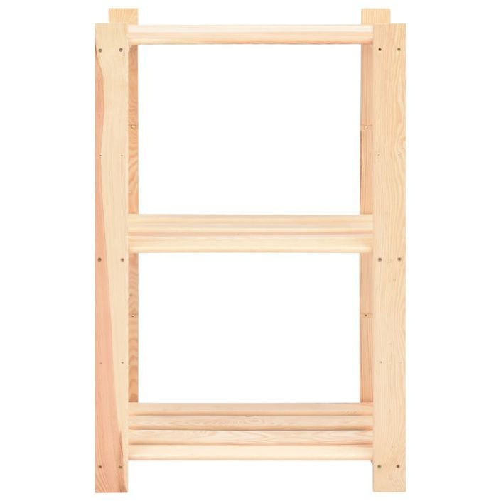 Étagères de rangement à 3 niveaux 3 pcs 60x38x90 cm Pin 150 kg - Photo n°4