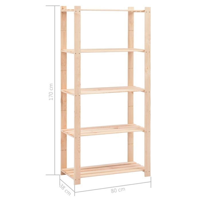 Étagères de rangement à 5 niveaux 2 pcs 80x38x170 cm 250 kg - Photo n°8