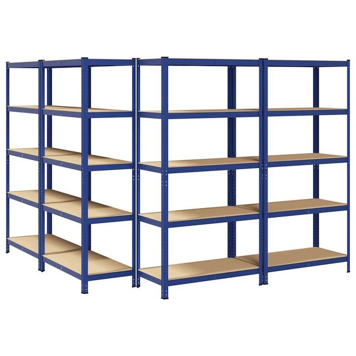 Étagères de rangement à 5 niveaux 4 pcs bleu - Photo n°6