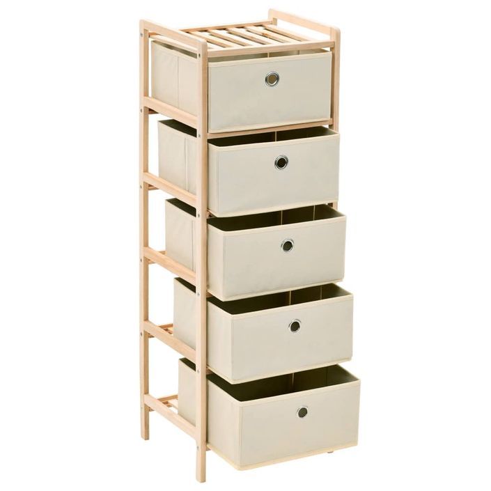 Étagères de rangement avec 5 paniers en tissu 2 pcs Beige Cèdre - Photo n°5