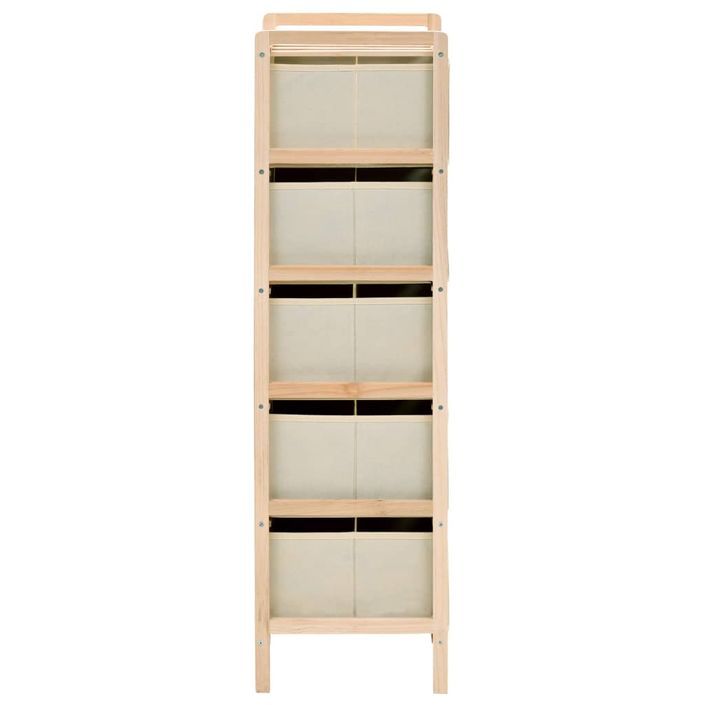 Étagères de rangement avec 5 paniers en tissu 2 pcs Beige Cèdre - Photo n°6