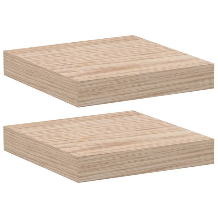 Étagères flottantes 2 pcs 23x23,5x4 cm bois d'ingénierie - Photo n°2