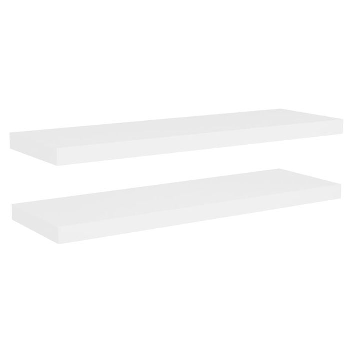 Étagères flottantes 2 pcs Chêne et blanc 80x23,5x3,8 cm MDF - Photo n°1