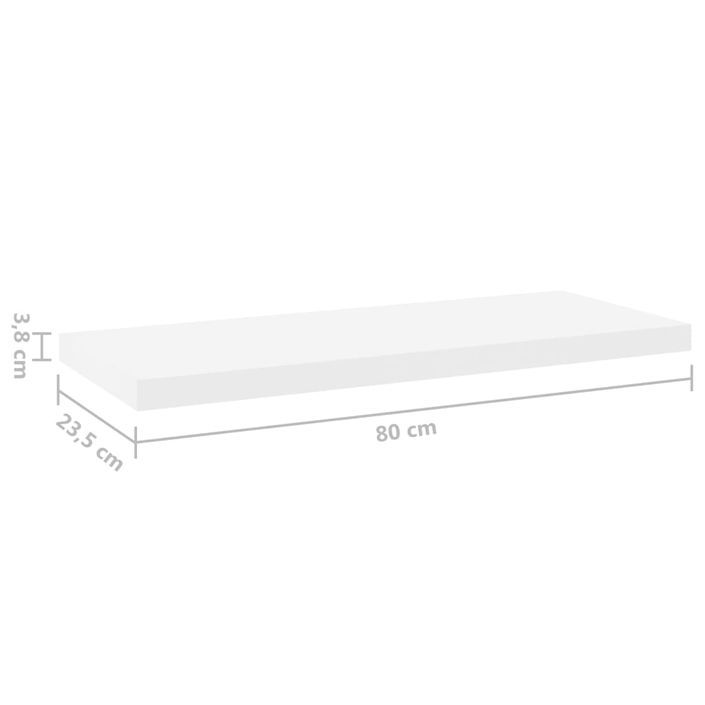 Étagères flottantes 2 pcs Chêne et blanc 80x23,5x3,8 cm MDF - Photo n°10