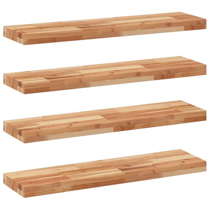 Étagères flottantes 4 pcs 100x20x4 cm acacia massif à l'huile - Photo n°2