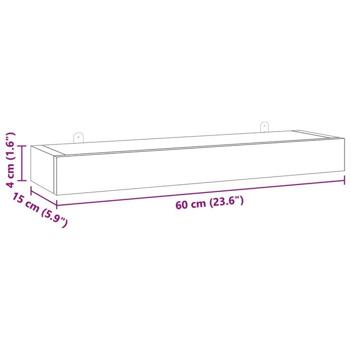 Étagères murales 2 pcs 60x15x4 cm bois de teck massif - Photo n°8