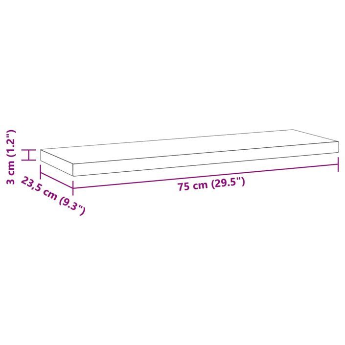 Étagères murales 2 pcs 75x23,5x3 cm argenté acier inoxydable - Photo n°9