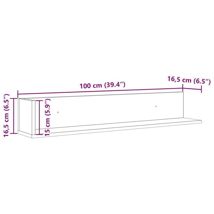 Étagères murales 2 pcs blanc 100x16,5x16,5 cm bois d'ingénierie - Photo n°11