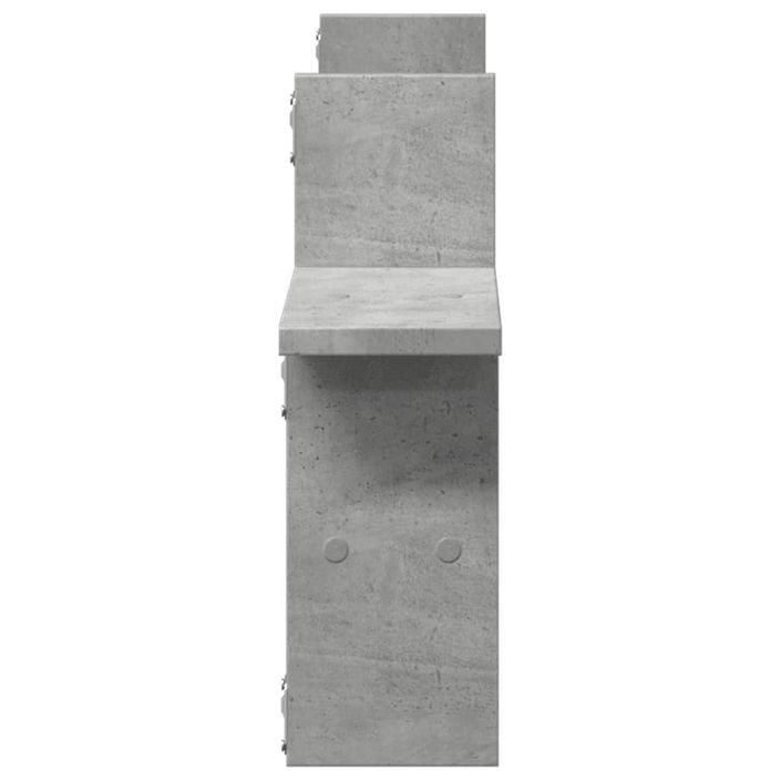 Étagères murales 2 pcs gris béton 38x12x38 cm bois d'ingénierie - Photo n°5