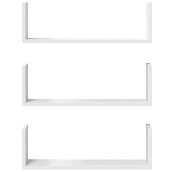 Étagères murales 3 pcs blanc 58x18x18 cm bois d'ingénierie - Photo n°4