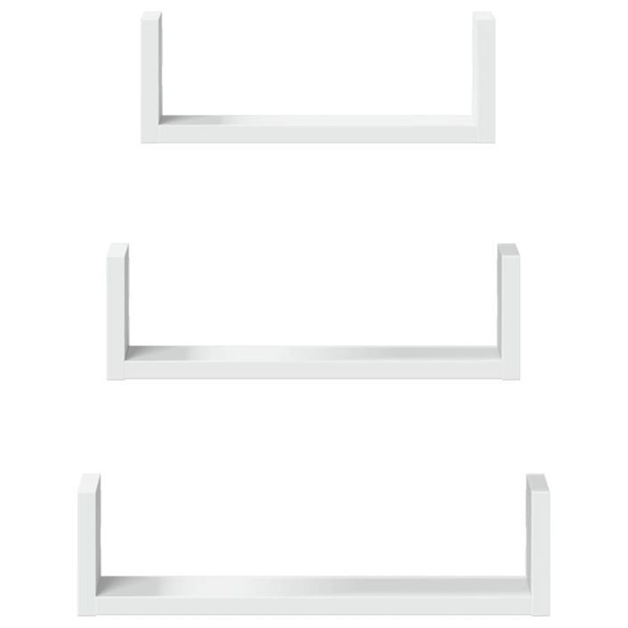 Étagères murales 3 pcs blanc bois d'ingénierie - Photo n°4