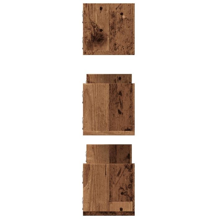 Étagères murales 3 pcs vieux bois 58x18x18 cm bois d'ingénierie - Photo n°5