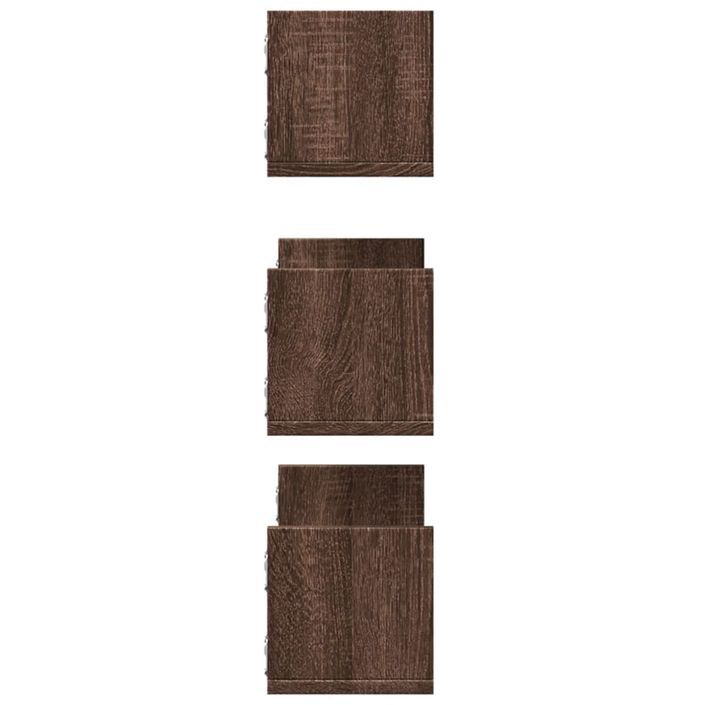 Étagères murales 3pcs chêne marron 58x18x18cm bois d'ingénierie - Photo n°5