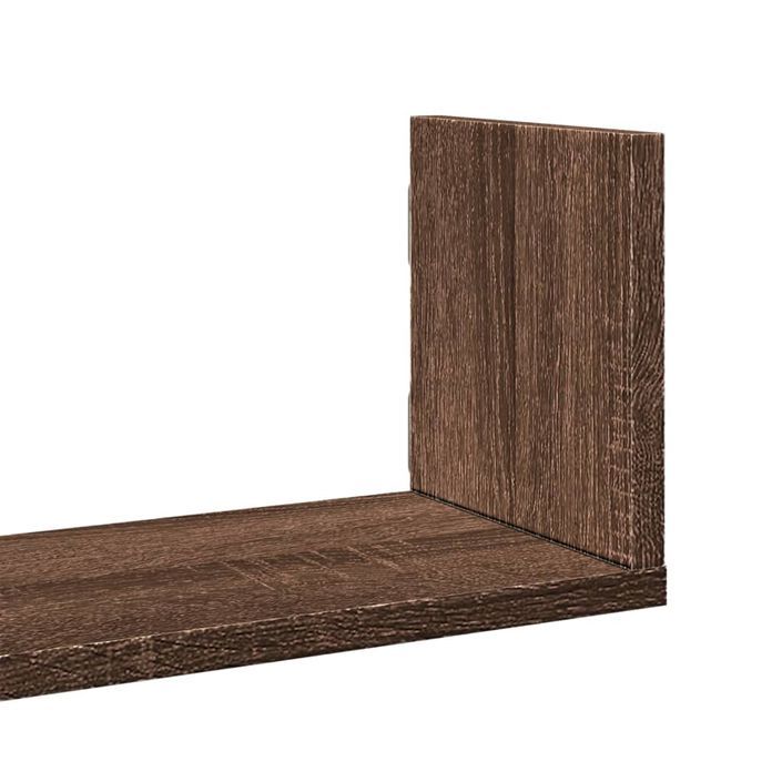 Étagères murales 3pcs chêne marron 58x18x18cm bois d'ingénierie - Photo n°7