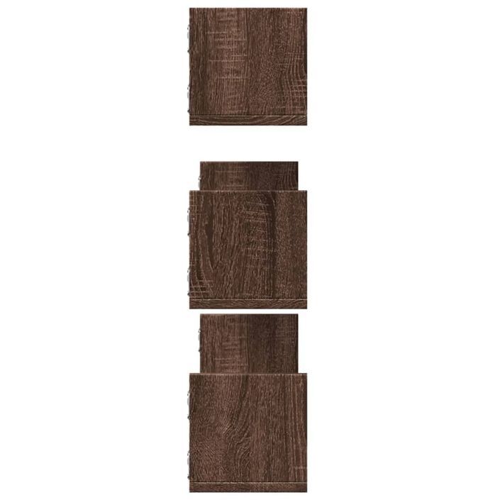 Étagères murales 3pcs chêne marron 80x18x18cm bois d'ingénierie - Photo n°5