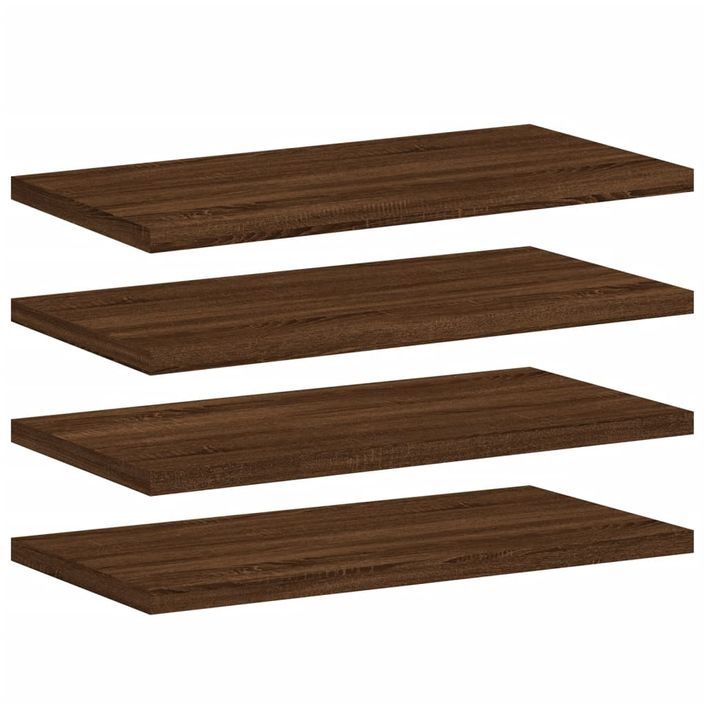 Étagères murales 4 pcs chêne marron 40x20x1,5cm bois ingénierie - Photo n°1