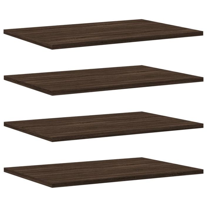 Étagères murales 4 pcs chêne marron 60x40x1,5cm bois ingénierie - Photo n°1