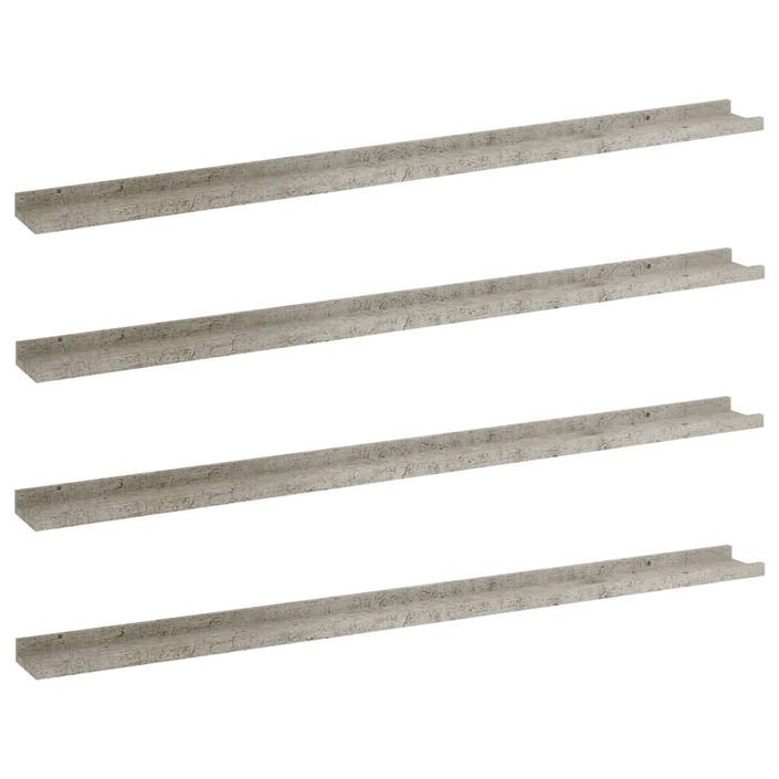 Étagères murales 4 pcs Gris béton 115x9x3 cm - Photo n°2