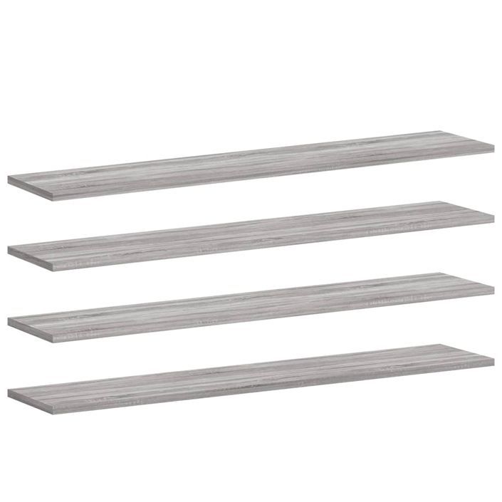 Étagères murales 4 pcs sonoma gris 100x20x1,5cm bois ingénierie - Photo n°1