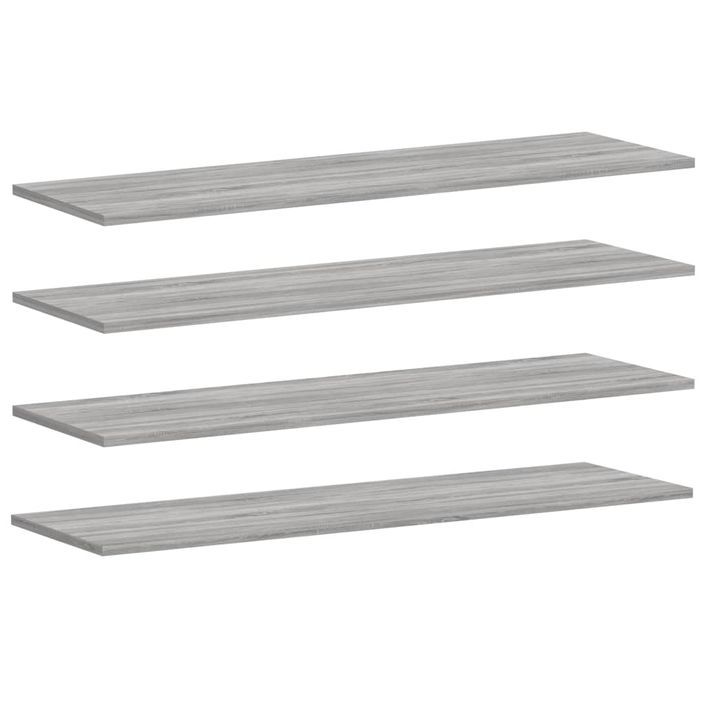 Étagères murales 4 pcs sonoma gris 100x30x1,5cm bois ingénierie - Photo n°1