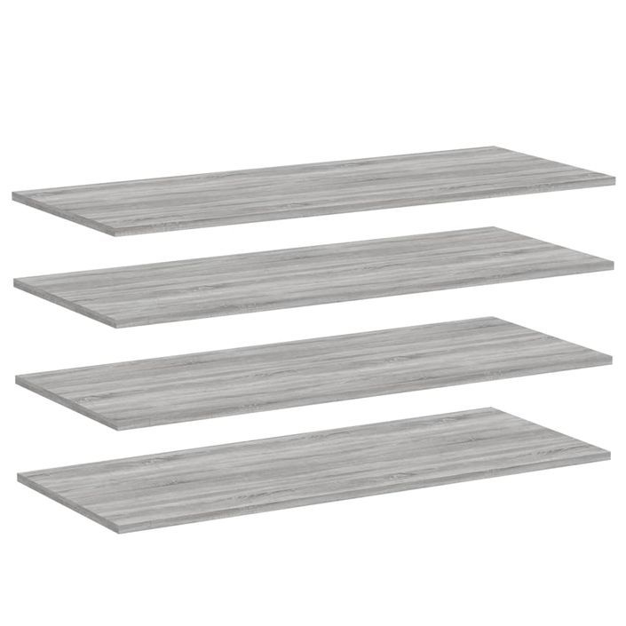 Étagères murales 4 pcs sonoma gris 100x40x1,5cm bois ingénierie - Photo n°1