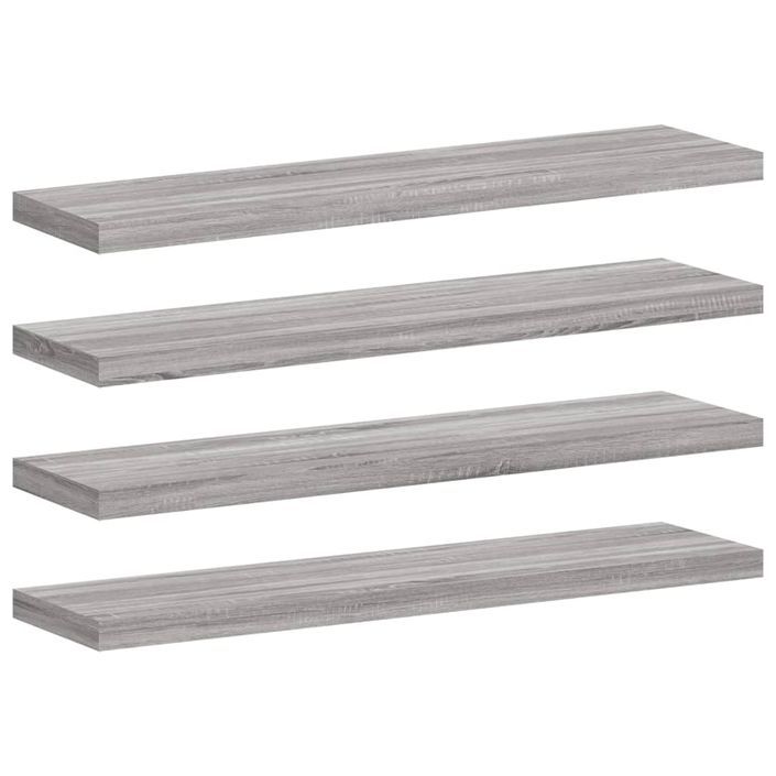 Étagères murales 4 pcs sonoma gris 40x10x1,5 cm bois ingénierie - Photo n°1