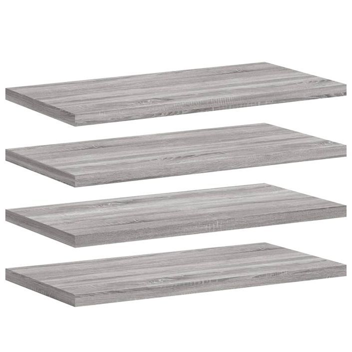 Étagères murales 4 pcs sonoma gris 40x20x1,5 cm bois ingénierie - Photo n°1