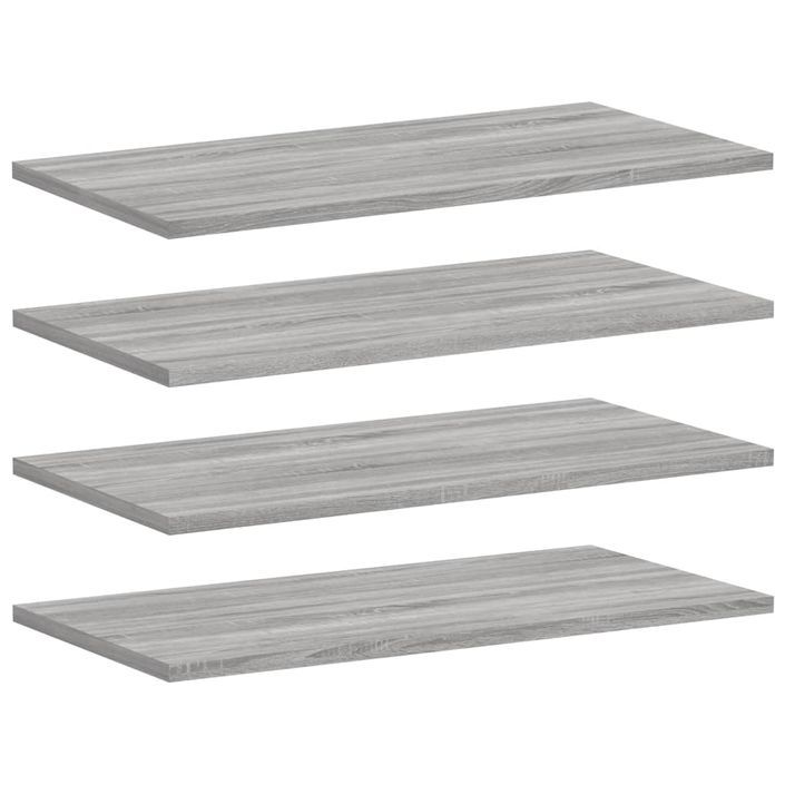 Étagères murales 4 pcs sonoma gris 60x30x1,5 cm bois ingénierie - Photo n°1