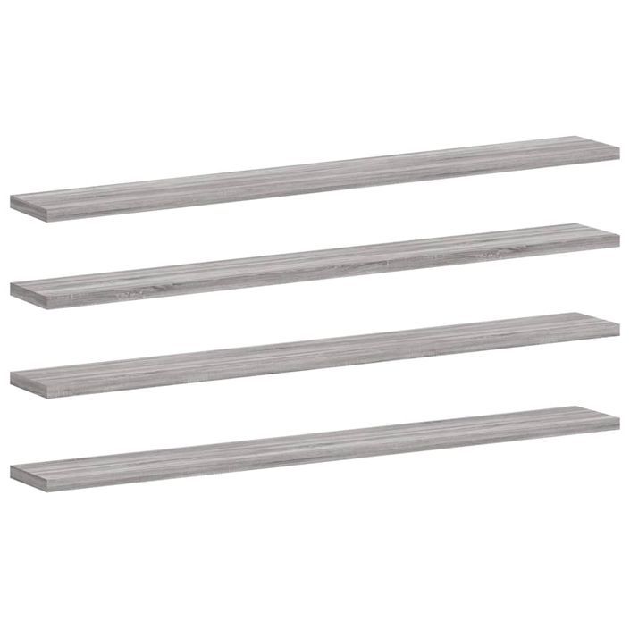 Étagères murales 4 pcs sonoma gris 80x10x1,5 cm bois ingénierie - Photo n°1