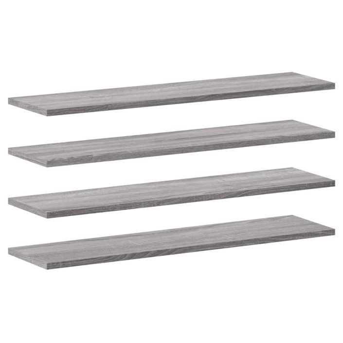 Étagères murales 4 pcs sonoma gris 80x20x1,5 cm bois ingénierie - Photo n°1