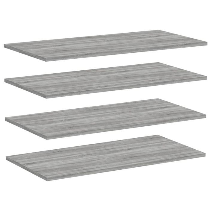 Étagères murales 4 pcs sonoma gris 80x40x1,5 cm bois ingénierie - Photo n°1