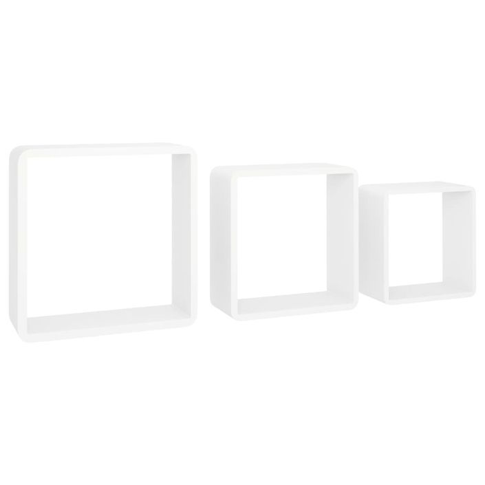 Étagères murales sous forme de cube 3 pcs Blanc MDF 2 - Photo n°1