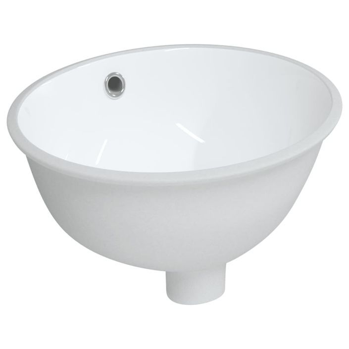 Évier de salle de bain blanc 33x29x16,5 cm ovale céramique - Photo n°2