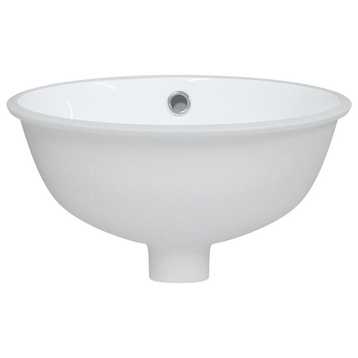 Évier de salle de bain blanc 33x29x16,5 cm ovale céramique - Photo n°4