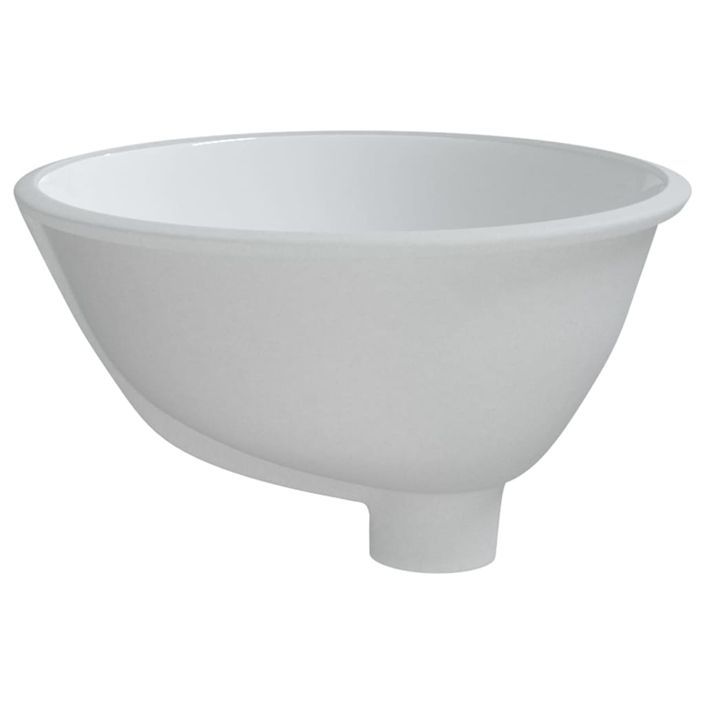 Évier de salle de bain blanc 33x29x16,5 cm ovale céramique - Photo n°6