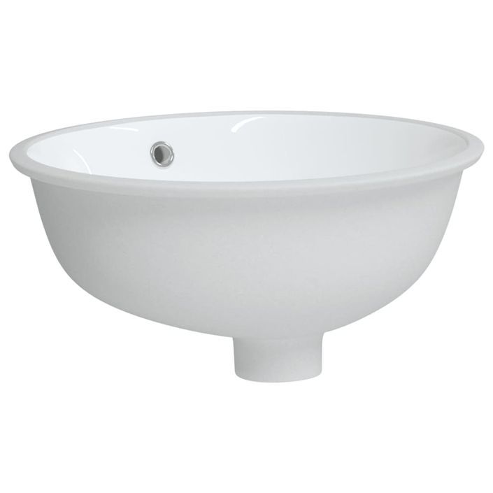 Évier de salle de bain blanc 38,5x33,5x19 cm ovale céramique - Photo n°3