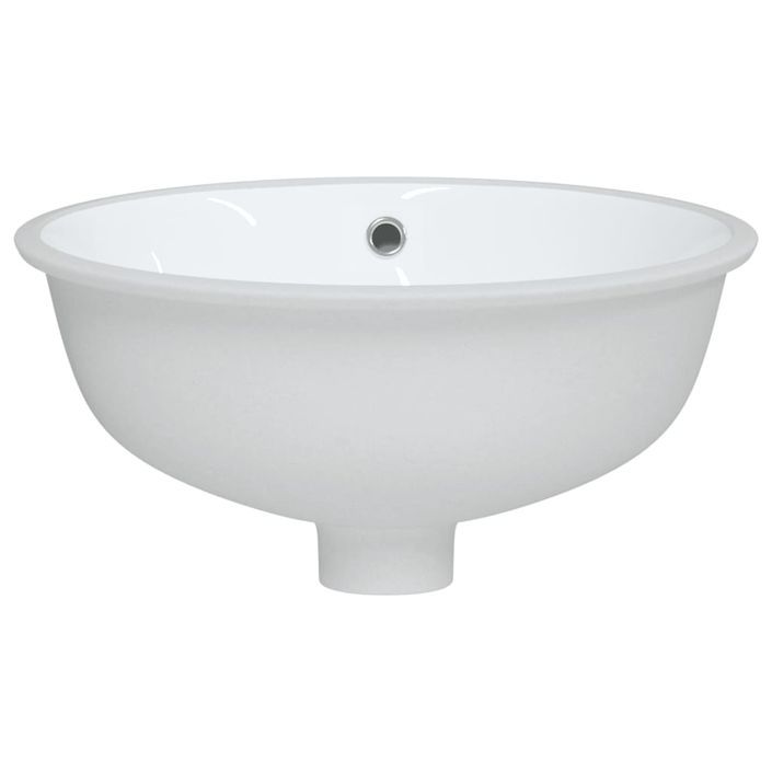 Évier de salle de bain blanc 38,5x33,5x19 cm ovale céramique - Photo n°4