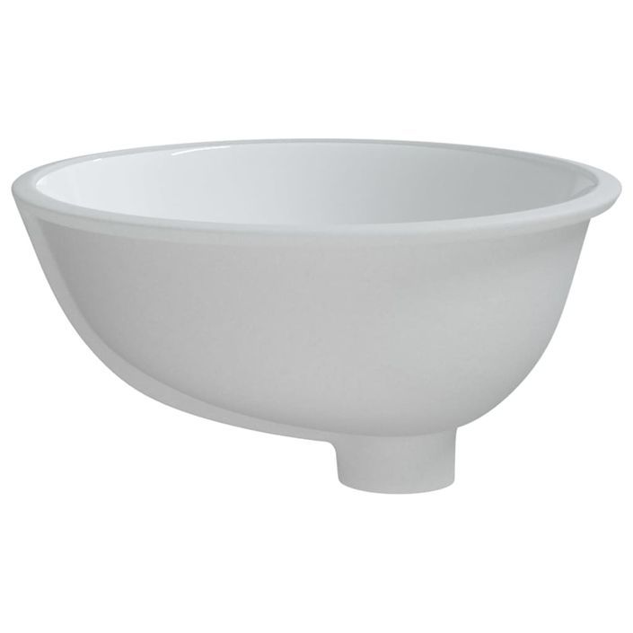 Évier de salle de bain blanc 38,5x33,5x19 cm ovale céramique - Photo n°6