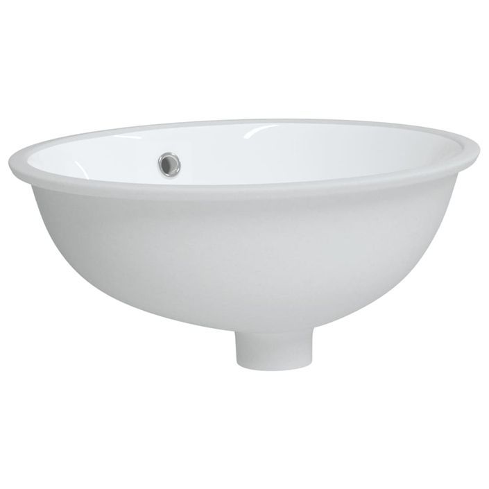 Évier de salle de bain blanc 43x35x19 cm ovale céramique - Photo n°3