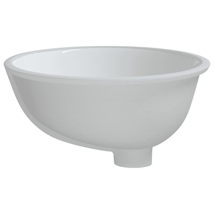 Évier de salle de bain blanc 43x35x19 cm ovale céramique - Photo n°6
