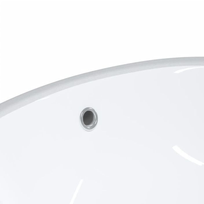 Évier de salle de bain blanc 43x35x19 cm ovale céramique - Photo n°8