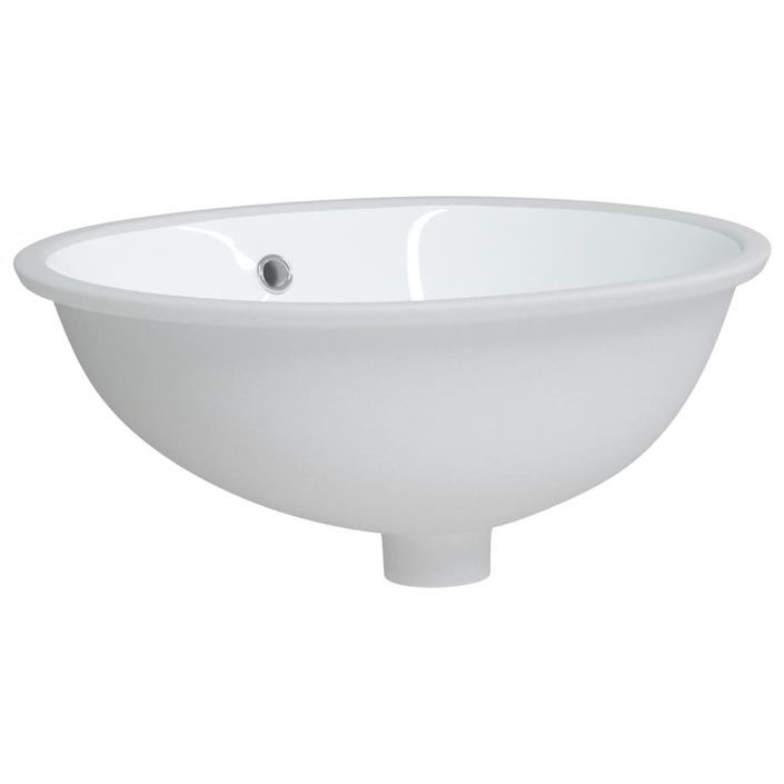 Évier de salle de bain blanc 47x39x21 cm ovale céramique - Photo n°3