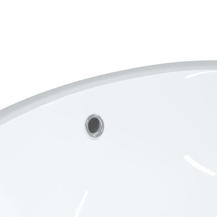 Évier de salle de bain blanc 47x39x21 cm ovale céramique - Photo n°8