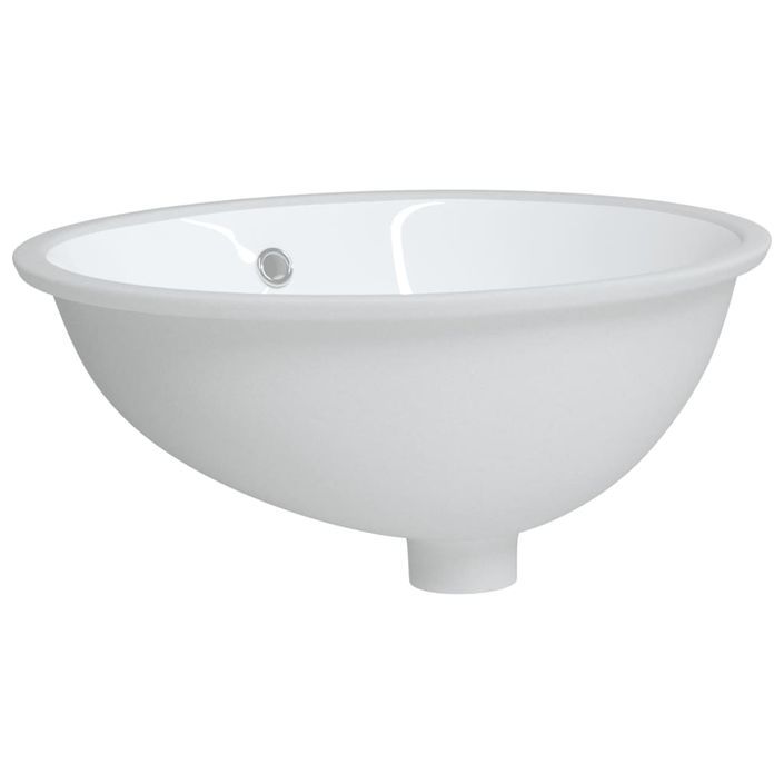 Évier de salle de bain blanc 49x40,5x21 cm ovale céramique - Photo n°3